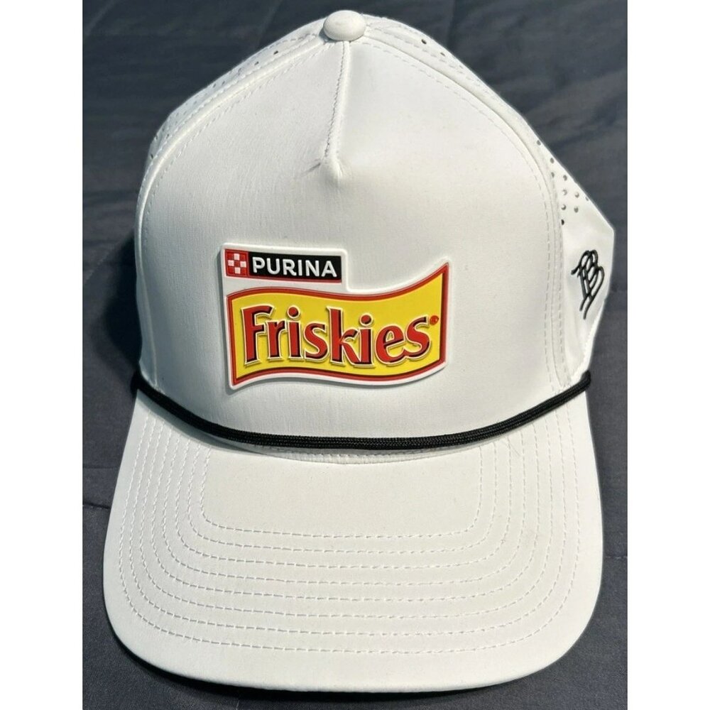 Purina  Friskies Logo Adjustable Snapback Baseball Hat White Breathable Cap New